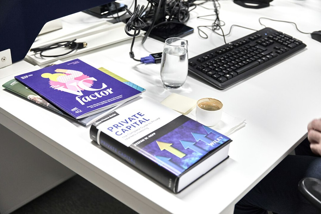 mystery author at desk